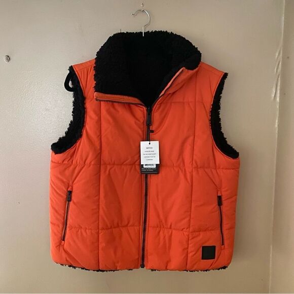 Alp N Rock Sonja Reversible Vest Tangerine black nylon fleece jacket Revolve NWT - Picture 5 of 11